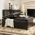thumbnail image 2 of GDF Studio Cosette Contemporary Faux Leather Double Lift Storage Ottoman, Brown, 2 of 6