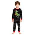 thumbnail image 3 of REDARER Boys Christmas Dinosaur Print Two Piece Pajama Set Long Sleeve Top and String Light Pants Soft Loungewear for Christmas Eve Family Holiday Sleepwear,6-7 Years, 3 of 5