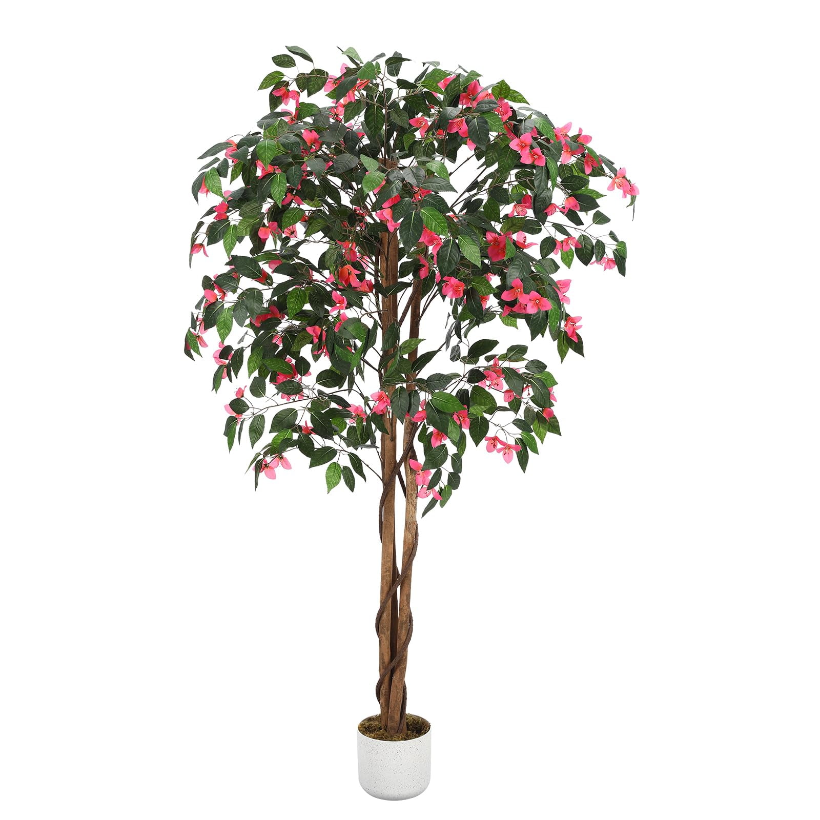 Gaderth Artificial Bougainvillea Tree 6FT, Maintenance-Free Artificial Bougainvillea Plants Indoor & Outdoor, Fake Tree with Silk Flowers in Pot for Home Office Garden Decor