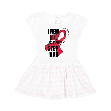 

Inktastic Sickle Cell Awareness I Wear Red For My Step Dad Gift Toddler Girl Dress
