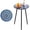 Blue, variant on Metal Outdoor Side Table Small Outside Round End Table for Patio Modern Accent Garden Corner Table for Small Spaces, Balcony, Porch, Weather-Resistant, Plant Stand Indoor