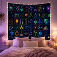 thumbnail image 2 of Neon Science Icons in a Starry Discovery Grid, Playful Digital Art for Science Lovers, STEM Wall Art, Back to School Gift, Tapestry Wall Hanging for Bedroom and Study Room, 2 of 7