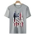 thumbnail image 5 of KALE 4th of July Short Sleeve Shirts for Women American Flag Patriotic 2D Independence Day Print Casual Sports T Shirt Y2K Clothes Grey XL, 5 of 7