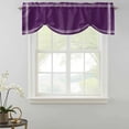 thumbnail image 2 of Pure Dark Purple Tie Up Valance Curtains for Windows, Kitchen Curtains Window Shades, Simple Solid Color Light Filtering Roman Curtain Valances for Bedroom/Bathroom/Cafe 54"x18", 2 of 9