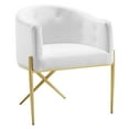 thumbnail image 3 of Modway Savour Tufted Performance Velvet Accent Dining Armchair in White, 3 of 10