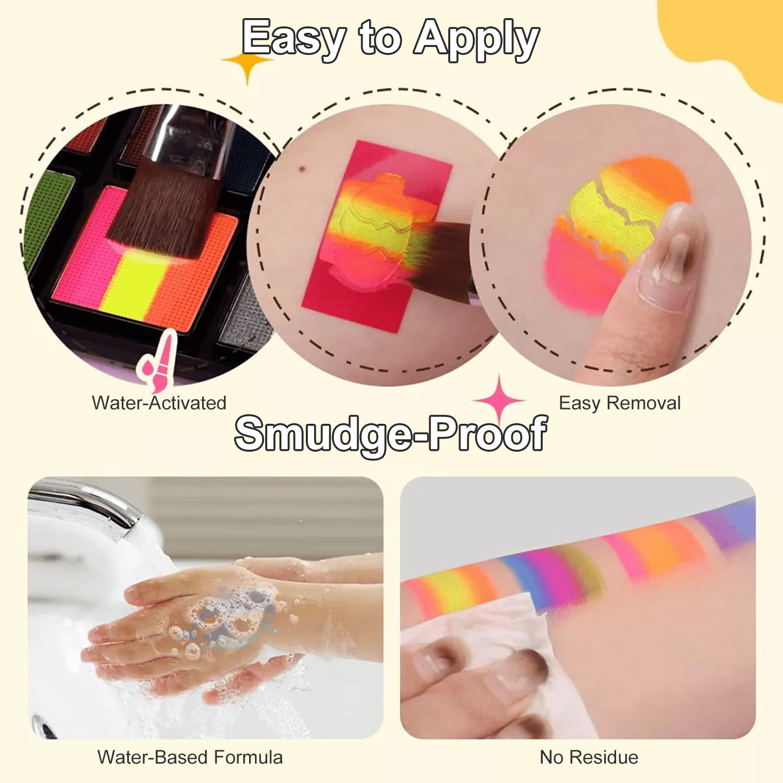 Face Body Paint Kit – 26 Colors Water-Based & Oil-Based Non-Toxic Makeup Palette with Brushes & Stencils,Safe for Kids & Adults,Halloween,Cosplay,SFX,Party & Stage Makeup