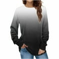 thumbnail image 1 of FAIWAD Womens Long Sleeve Ribbed Tunic Tops Round Neck Loose Side Split Button Decor T Shirts, 1 of 5