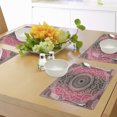 thumbnail image 4 of Ambesonne Mandala Place Mats Set of 4, Retro Bohemian Ombre, Standard Size, Hot Pink and Brown, 4 of 6