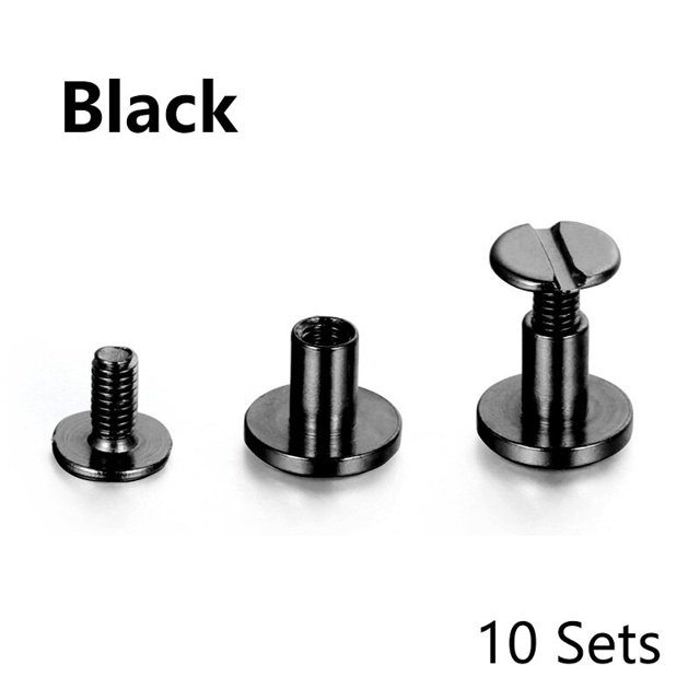 Tornillos de cabeza redonda para manualidades de cuero, 10 unidades, tornillos de cabeza redonda para sujetalibros, remaches de correa, tornillo para equipaje, ropa, bolsa, zapatos 5/6,5/8mm