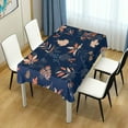 thumbnail image 6 of SKYSONIC 60”x90" Square Tablecloth with Autumn Leaves with Blue Textured Prints, Anti-Wrinkle and Smooth Table Cloth for Kitchen/Home Decoration, 6 of 7