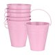 thumbnail image 1 of Paquete de 6 Cubos de Metal Pequeños con Asa, Cubos Galvanizados de 12x13cm, Pequeños Cubos de Metal con Asa [Rosa Claro], 1 of 1