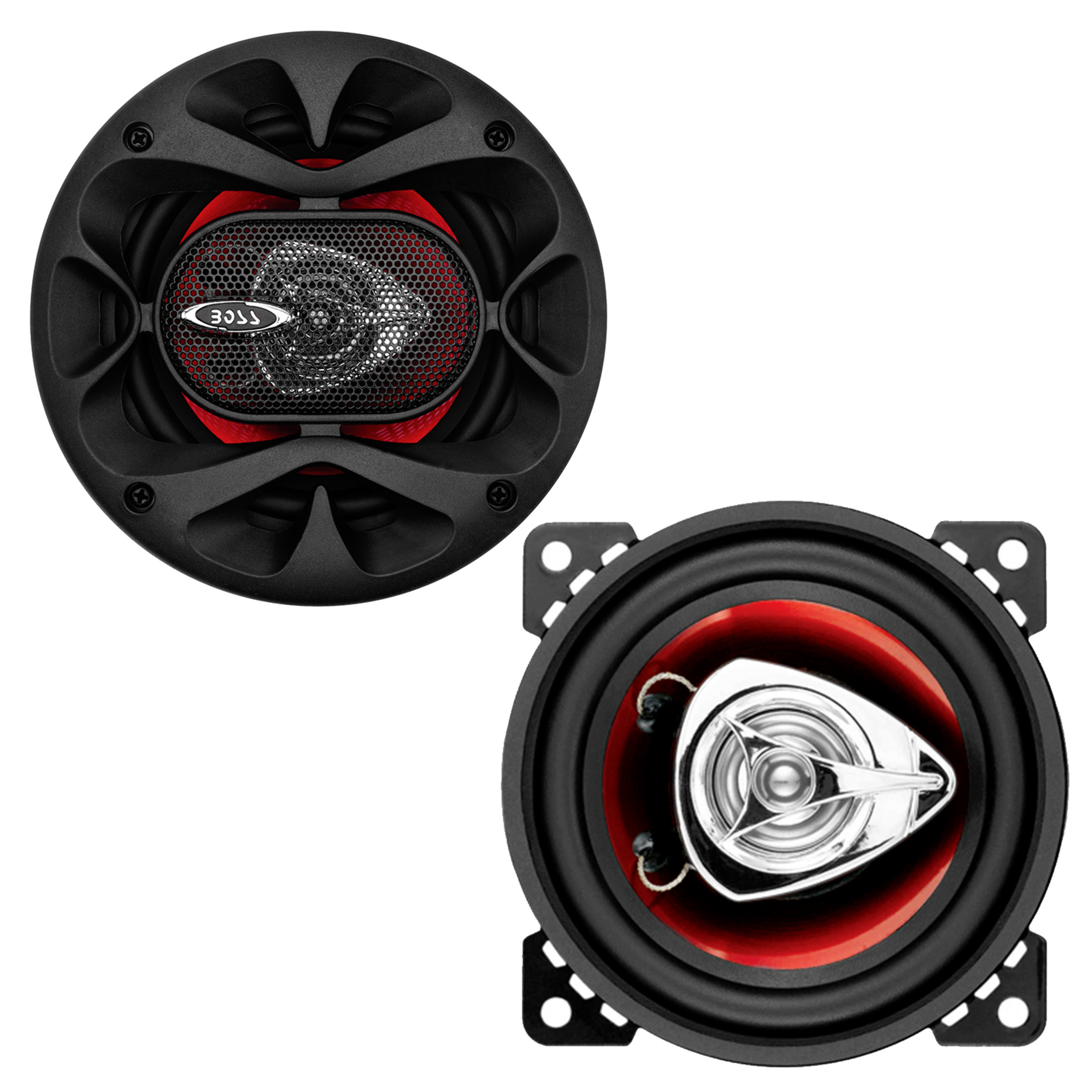 BOSS Audio Systems CH4220 Chaos Series 4 Inch Car Audio Door Speakers - 200 Watts Max, 2 Way, Full Range, Coaxial, Hook Up To Stereo and Amplifier, Tweeters