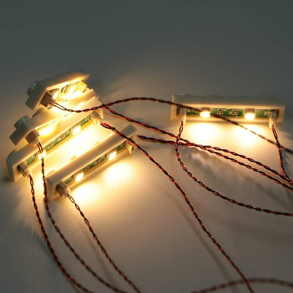 ERDS-20pcs 1X4 LED Lighting Kit (X in One Lights Powered by USB) Bricks City DIY Combination Module Compatible with Lego Bricks 3710