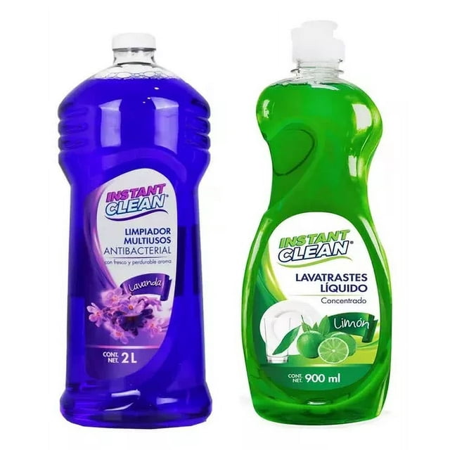 Kit de 2 piezas Instant Clean Lavatrastes Aroma Limón y Limpiador Multiusos Aroma Lavanda