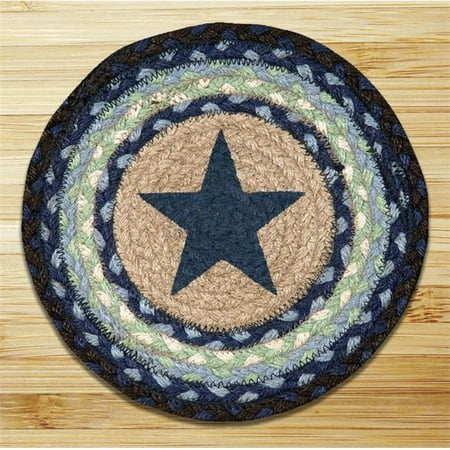 

Earth Rugs 80-312BS Blue Star Printed Round Swatch