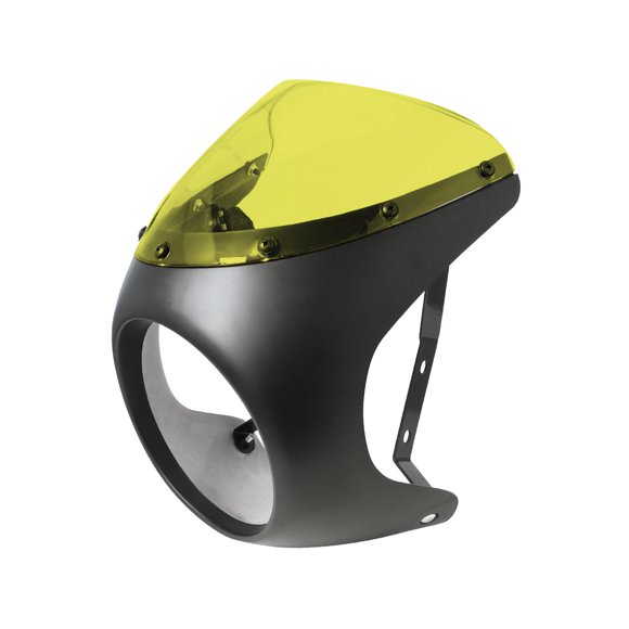 Decoración de pantalla de carenado de faro para parabrisas de motocicleta Amarillo Negro Mate