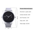thumbnail image 3 of Minimalism Men Women No Numbers Round Dial Calendar Mesh Band Quartz Wrist Watch, 3 of 8