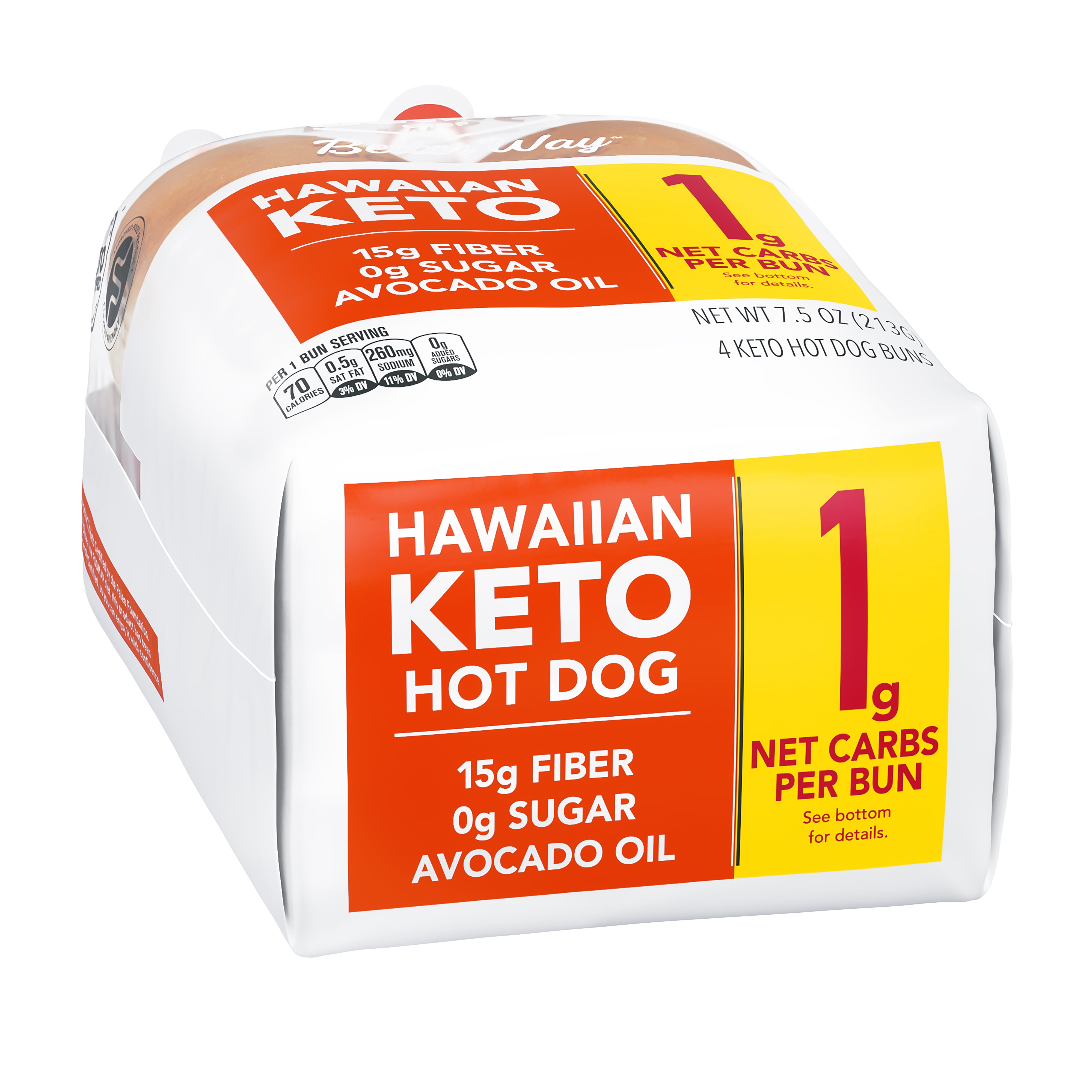Lewis Bake Shop Better Way Keto Hawaiian Hot Dog Buns, 7.5 oz, 4 Count