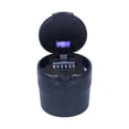 thumbnail image 3 of Cup Car Ashtray Stainless Steel Container Smokeless Blue LED Light With Builtin Battery Universal, 3 of 8
