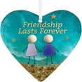thumbnail image 1 of Heart-shaped Sea Glass Friendship Decoration Handmade Sea Glass Ornaments Eternal Friendship Heart Souvenir, 1 of 1