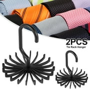 Tzgsonp Spinning Tie Rack and Belt Hanger (2 Pack) Ultimate Hanger Holder Hook for Storing Neck Ties, Belts, and Scarves