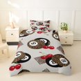 thumbnail image 2 of Castle Fairy Vintage Cheetah Print Billiard Twin Duvet Cover, Red Cherry Twin Bedding, Black Red Brown,Grey Reversible,2pcs,1 Duvet Cover and 1 Pillowcase, 2 of 6