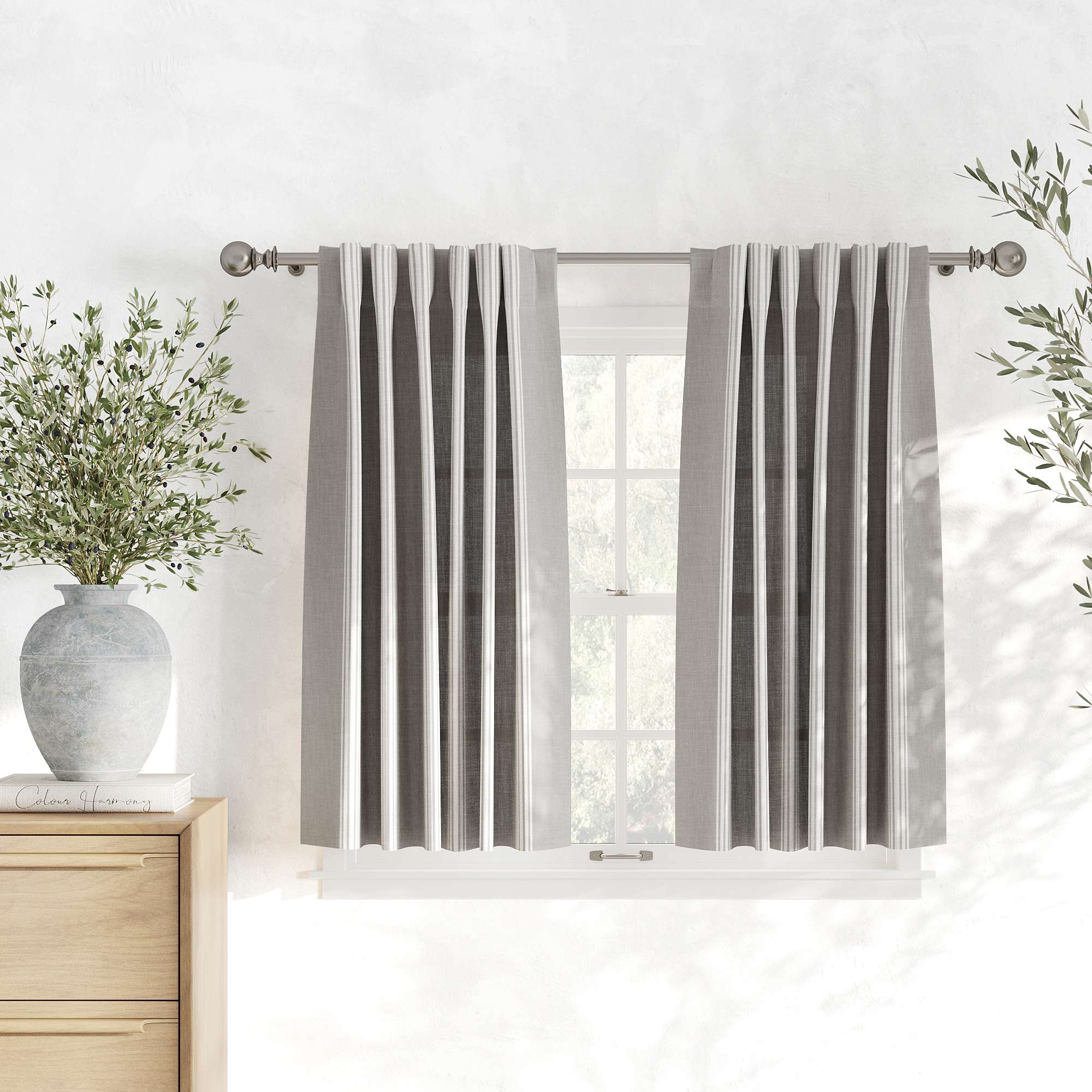 Barnyard Designs Set of 2 SemiSheer Rod Pocket Kitchen Curtains 36