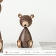 thumbnail image 4 of Nordic Wooden Brown Bear Crafts, Family Gifts, Home Decorative Figurines, Nordic Design, 4 of 6