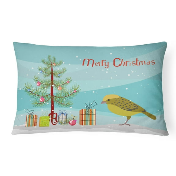 Carolines Treasures CK4481PW1216 Lizard Canary Merry Christmas Canvas Fabric Decorative Pillow, 12H x16W, multicolor