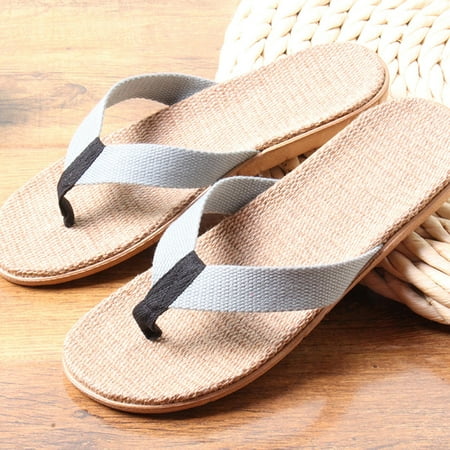 

〖Yilirongyumm〗 Grey 44 Slippers For Women Beach Slippers Women Sandals Household Floor Summer Shoes For Womens Slides Linen Slippers Shoes Women s Sandals