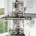 thumbnail image 2 of Corner Hall Tree with Shoe Rack Storage Bench Display Open Shelves Modern Industrial Entryway Coat Rack Stand for Home Living Room Mudroom Bedroom Multifunctional 5 in 1 (Rustic Brown), 2 of 8
