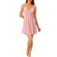 thumbnail image 2 of Unique Bargains Womens Sleeveless Sleepwear Chemises Lingerie Pajama Dress L Pink, 2 of 6