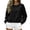 Black #29, variant on Cropped Sweatshirts for Women Cotton Raglan Sleeve Crop Tops Crewneck Pullover Sweat Shirts M
