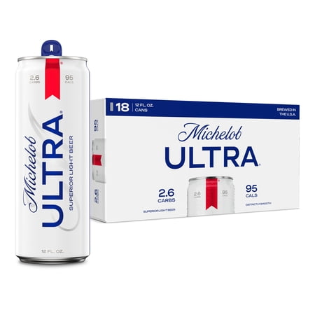 Michelob ULTRA Superior Light American Lager Beer, 18 Pack 12 fl oz Aluminum Cans 4.2% ABV