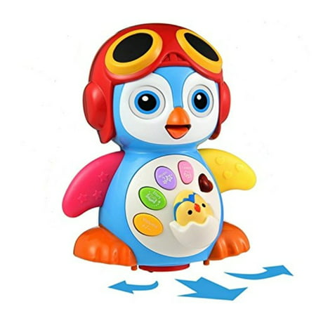 Aipa Baby Musical Penguin Toys EQ& Intelligence Training , Battery Operated with Swing ,Walking , Light, Voice Answers,Best Toys for