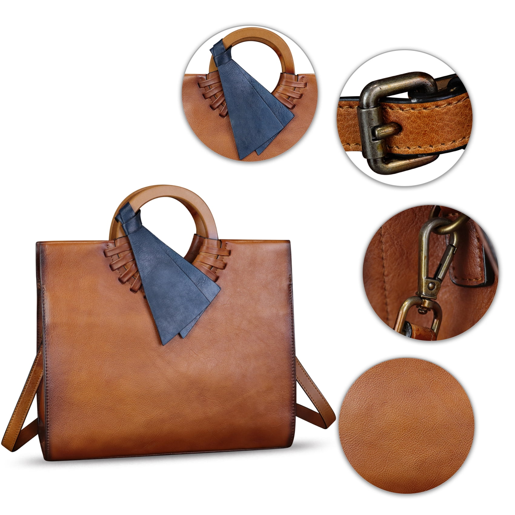 Genuine Leather Purses and Handbags for Women Fashion Crossbody Shoulder Bag