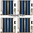 thumbnail image 2 of Yakamok Blackout Ombre Dark Blue and Black Curtains for Bedroom, Gradient Room Darkening Curtains, Grommet Thermal Insulated Light Blocking Window Drapes/Curtain for Living Room,52 x 84 Inch,2 Panels, 2 of 6