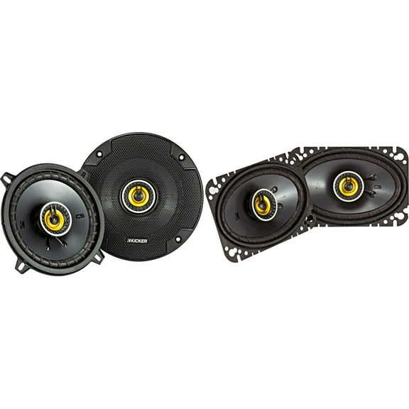 Kicker 46CSC54 CS-Series CSC5 5.25-Inch (130mm) Coaxial Speakers w/ 46CSC464 4x6" Coaxial Bundle
