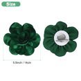 thumbnail image 3 of Broches y alfileres de flores de rosa para mujeres, alfileres de solapa de 5.5 pulgadas, delicadas flores de satén en forma de camelia, clips para el cabello [14cm, verde oscuro], 3 of 7