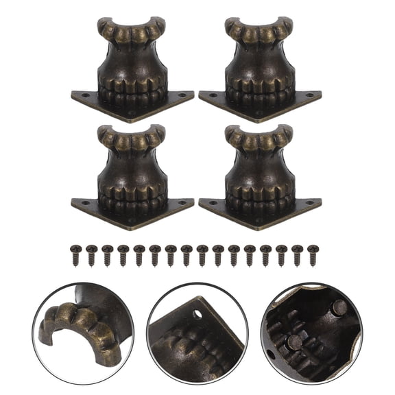 ibasenice 4Pcs Decorative Metal Feet for Boxes and Furniture with Alloy Corner Protection Olive Green