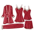 thumbnail image 2 of JDQJBZ Pyjama Femme Lingerie Satin 5 Pcs Robe Camisole Grande Taille Vêtements de Nuit à la Maison, 2 of 3