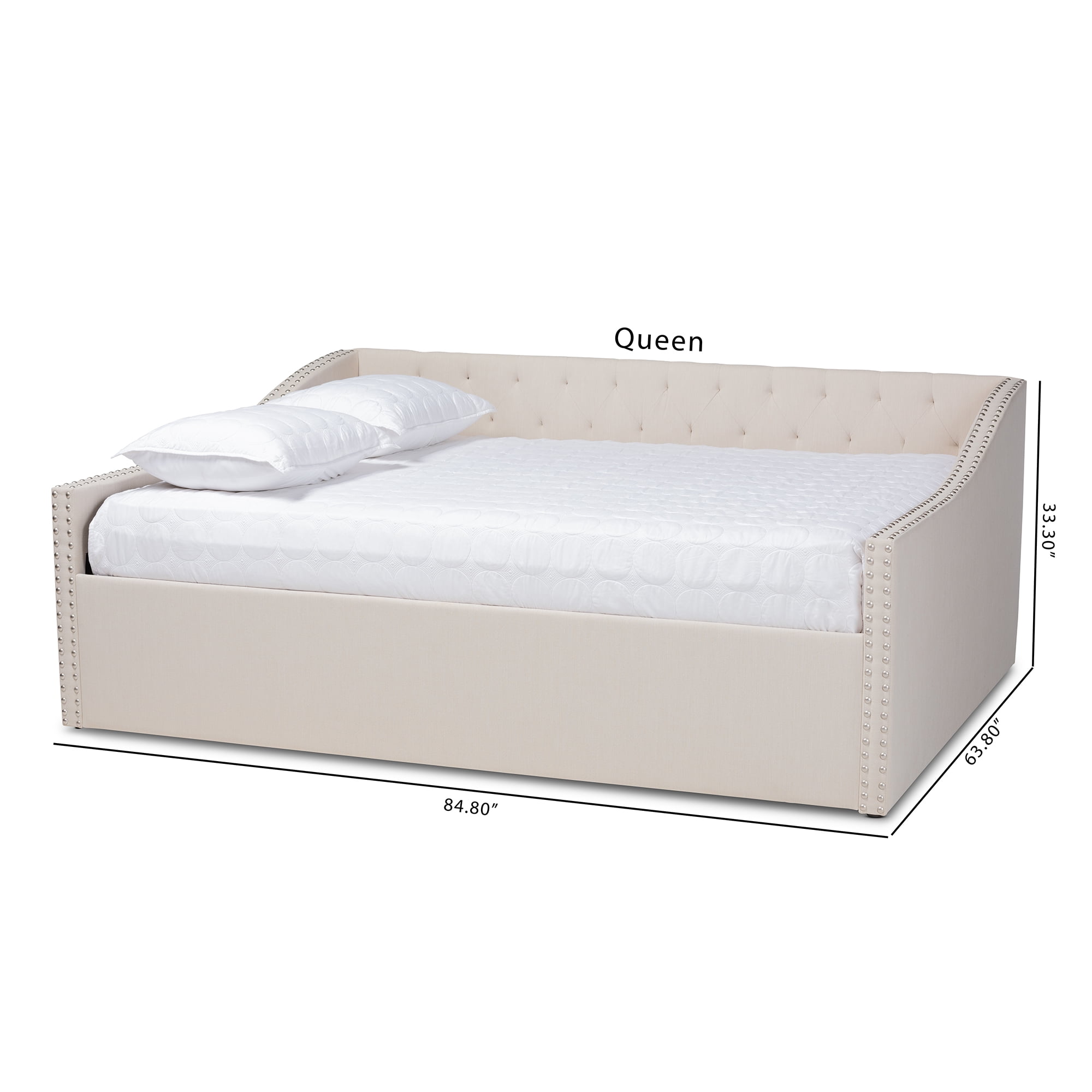 Baxton Studio Haylie Beige Upholstered Queen Size Daybed