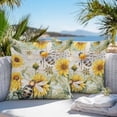 thumbnail image 3 of Throw Pillow Covers 26x26 Inch Set of 2, Sunflower Bee Waterproof Outdoor Pillow Covers, Vintage Summer Botanical Farmhouse Decorative Cushion Pillowcases for Couch, Sofa, Bed, Garden, Patio, 3 of 9