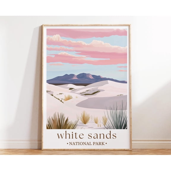 369 Prints white Sands National Park Poster, Minimal Landscape Wall Art, Southwestern Desert Print, Travel Home Decor, Poster Only