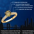 thumbnail image 2 of Gem Stone King 10K Two Tone Gold Whiskey Quartz and Lab Grown Diamond Engagement Ring for Women | 1.45 Cttw | Round 7MM | Gemstone Birthstone | Size 6, 2 of 6