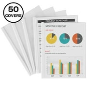Avery  Report Cover - 1/8" Folder Capacity - 20 Sheet Capacity - Poly - White, Clear - 50 / Box | Bundle of 5