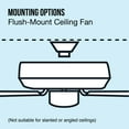 Mainstays 42 Inch Hugger Indoor Ceiling Fan with Light Kit, Black, 4
