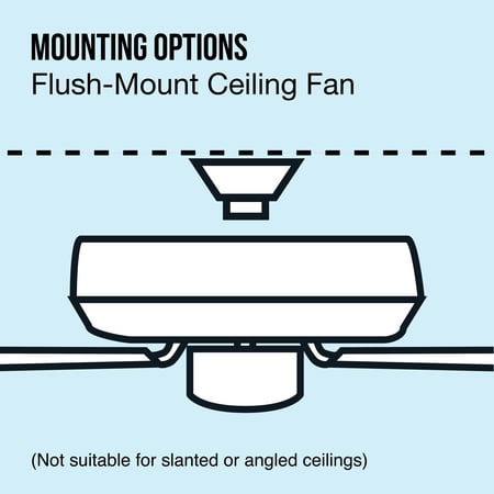 MAINSTAYS 42 INCH HUGGER INDOOR CEILING FAN WITH LIGHT KIT, BLACK, 4 BLADES, REVERSE AIRFLOW