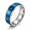 Blue, variant on Men's Roman Numeral Spinner Ring, Stainless Steel 8mm Rotating Band with Contrasting Number Details, 6g Substantial Feel, Sizes 7-11, for Date Nights, Weekends and Gift for Him