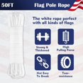 thumbnail image 3 of 50FT Flag Pole Rope Line Kit, 0.23 inch Flag Rope and Clips Kit Replacement with 4PCS Swivel Flag Pole Hook Clips/Cleat Hook, 3 of 6